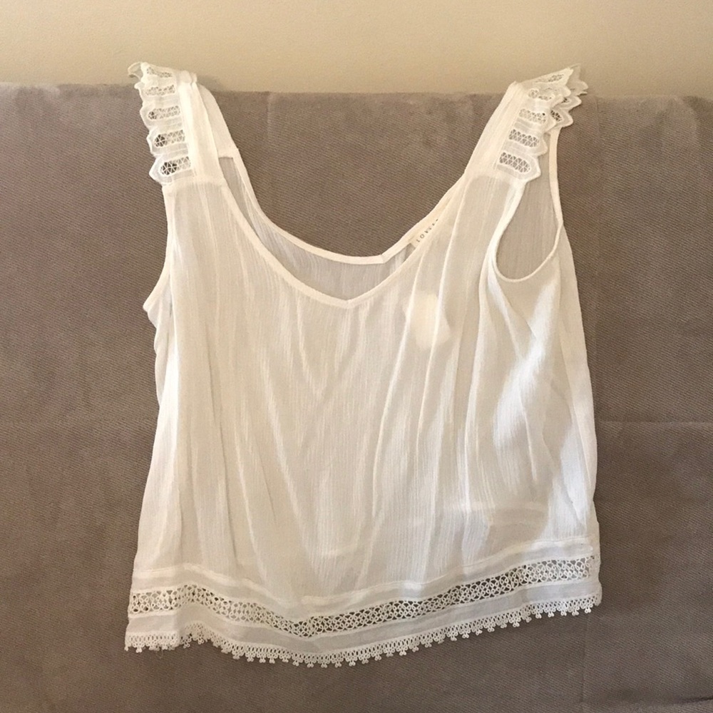 ruby & jenna lacy white tanktop